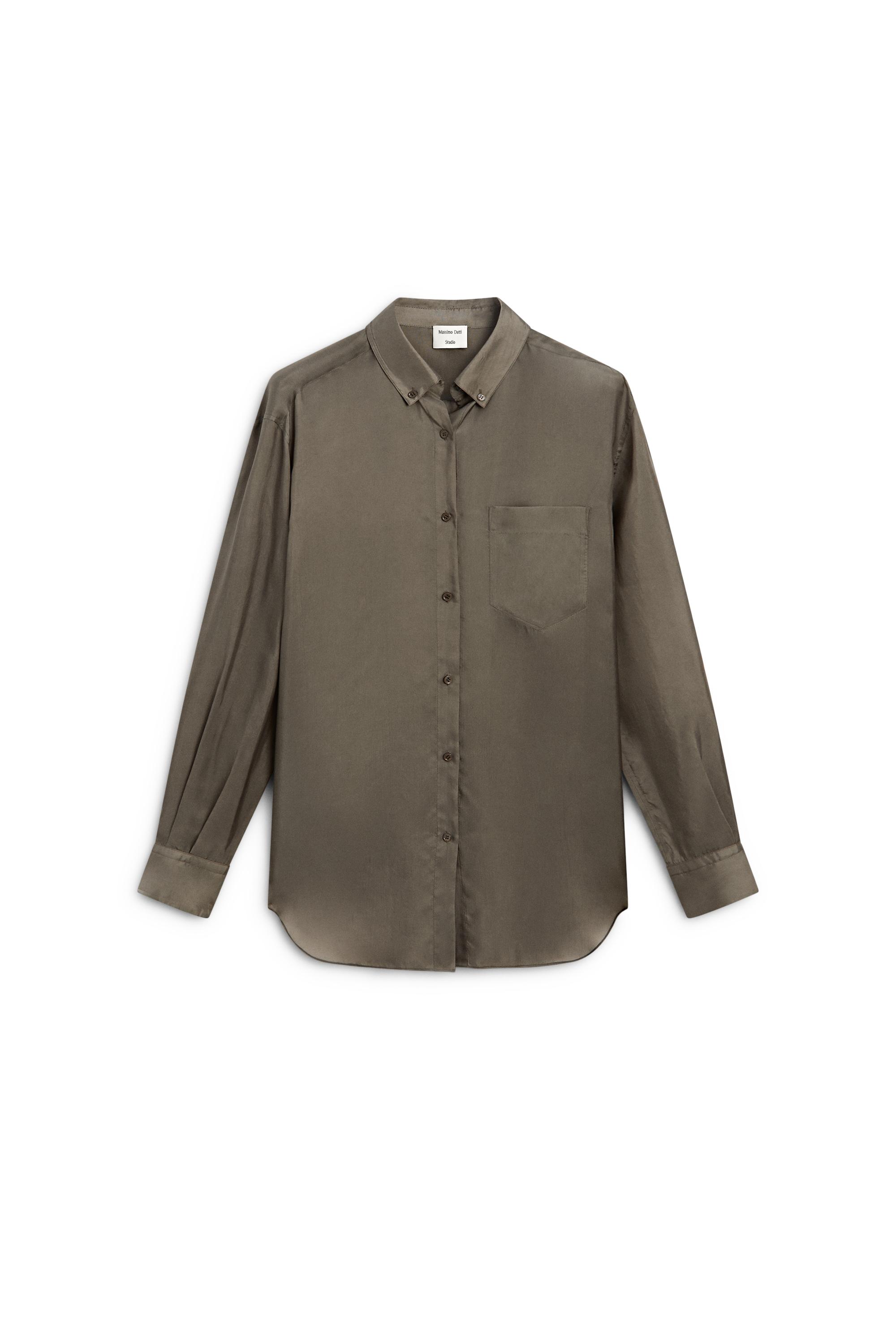 Chemise fluide satinée à poche - STUDIO